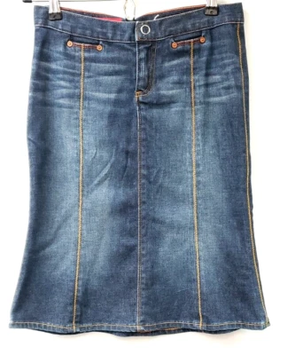 AG Adriano Goldschmied~* The Grace~ FALDA VAQUERA AZUL Talla 25 R ~ELÁSTICA Foto 1 de 4