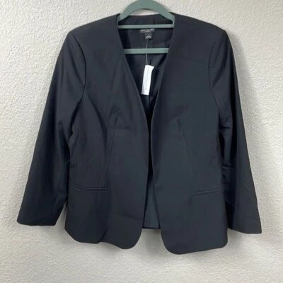 NWT Ann Taylor Factory The Cutaway Blazer Open Front Contemporary Black Sz 4 - Image 1 of 4