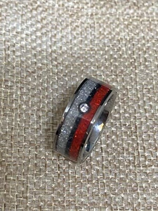 Tungsten Carbide Crushed Stone Inlay Ring Poke Ball Catch Them Sz 7 Pokémon - Picture 1 of 6