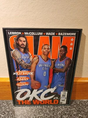 Steven Adams Victor Oladipo Dual Autographed SLAM Magazine OKC Thunder PSA  - Image 1 of 4
