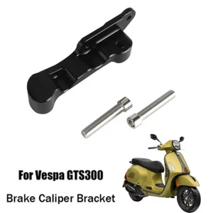 Motorcycle Brake Caliper Bracket Adapter For Vespa GTS 300 GTS300 Aluminum Black - Picture 1 of 9