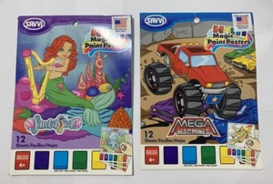 Savvi Magic Paint Posters 12 Sheets Mega Machine and Ocean Theme Fanta Real - Picture 1 of 2