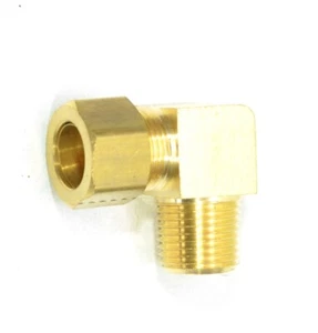 5/8" Tube OD Compression x 1/2" Male Npt Elbow Fitting Adapter Gas Water HVAC - Picture 1 of 6