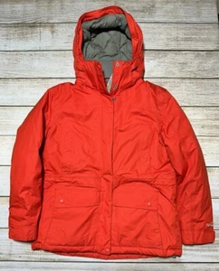 LL BEAN Jacket Women Maine Mountain Parka Down Hooded Orange Size Small/ Pet - Picture 1 of 8