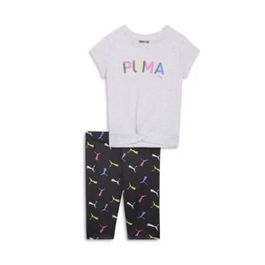 PUMA 2 Pc Set Crew Neck Short Sleeve T-Shirt Leggings Toddler Girls Size 4T Ca - Picture 1 of 2