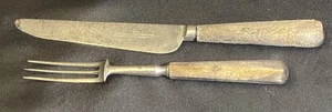 Antique Joseph Rogers & Sons Cutlers To Her Majesty Table Knife & Fork 1880’s - Picture 1 of 19