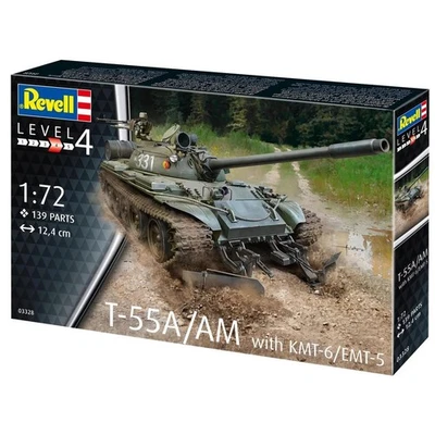 REVELL_T-55A.AM-with-KMT-6.EMT-5, Kit di Montaggio in plastica, scala 1/72 - Immagine 1 di 4