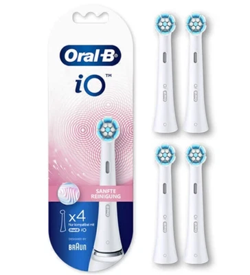 4x Testine Oral-B iO Gentle Clean Bianche Ricambi Originali Spazzolino 4 pz - Image 1 of 3