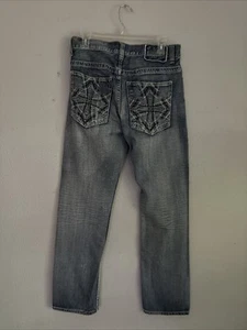Vintage Y2K Helix Jeans Herren 30x32 Slim Distressed bestickt Eisernes Kreuz* - Bild 1 von 6