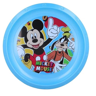 Mickey Mouse, Dessertteller Kunststoff BPA-frei mit Mickey und Goofy Print, Blau - Bild 1 von 4