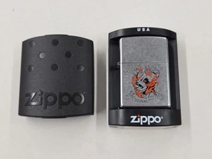 2006 Zippo Cigarette Lighter Picturing A Skull Breathing Flames And Fire With A  - Picture 1 of 11