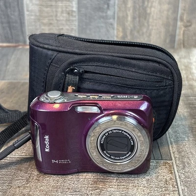 Kodak EasyShare C195 Digital Camera 14MP 5x Zoom Purple w/ Case Untested - Image 1 of 4