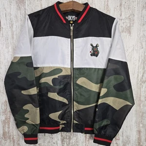 BKYS Giacca Uomo Grande DTLR Street Wear Giacca a Vento Mimetica Frontale Fullzip  - Foto 1 di 13