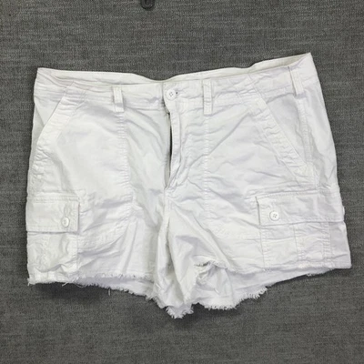 Pantalones Cortos American Eagle Para Mujer 12 Blancos Años 90 Novio Carga Dobladillo Crudo Corte Elástico Foto 1 de 4