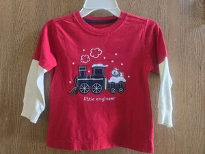 NWT Size 3T Osh Kosh Bgosh little engineer red long sleeve shirt - Picture 1 of 2