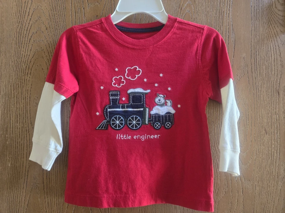 NUEVO CON ETIQUETAS Talla 3T Osh Kosh Bgosh Little Engineering Camisa Roja Manga Larga Foto 1 de 2