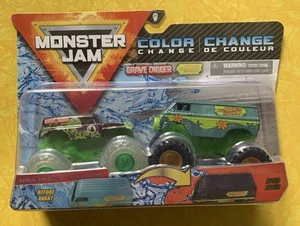 Monster Jam 2020 Reveal the Steel Color Change Grave Digger vs Mystery Machine - Picture 1 of 9