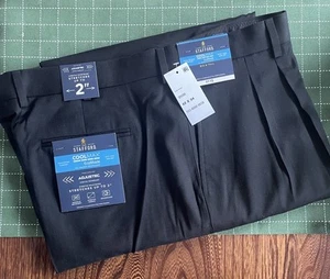 NWT Men's Stafford Cool Max Adjustec Stretch Waistband Expandable Size 42 X 34 - Picture 1 of 4