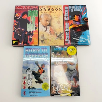 VHS Vintage Martial Arts Kung Fu LOT  Jackie Chan Jet Li Eagle Police Story - Image 1 of 3