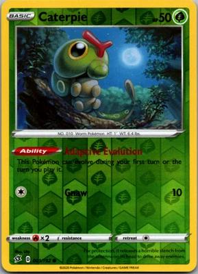 Caterpie Reverse Holo Common SWSH02: Rebel Clash 001/192 NM - Image 1 of 2