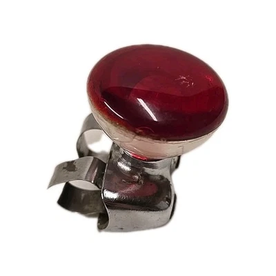 Vintage Hollywood Red & Clear Lucite Rat Rod Suicide Knob Steering Wheel Spinner - Image 1 of 4