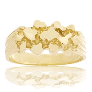 10 Karat Gelbgold massiver Nugget Ring Bandgröße 8 - 9,4 mm 4,2 Gramm - Bild 1 von 4