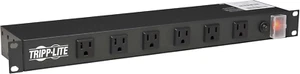 12-Outlet Rack Mount Power Strip PDU, Six Front & Six Rear Facing Outlets, 15A, - Picture 1 of 11