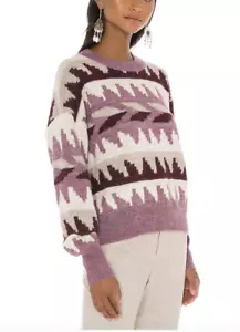 ISABEL MARANT ÉTOILE Gatsy Jacquard Pullover Lila Gr. 38 Orig. 545 $ Neu mit Etikett - Bild 1 von 7