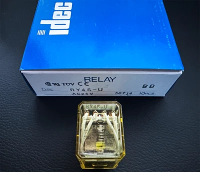 RY4S-U AC24V IDEC Plug-in Power Relay 24V AC 4PDT 5A 27.5x21x35.6 mm - Image 1 of 4
