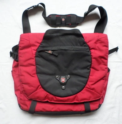 Victorinox Messenger Bag Swiss Army Knife Maker Laptop Shoulder Red Black Travel - Image 1 of 4