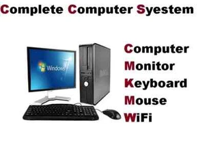FULL WINDOWS 7 PRO 32 bit COMPUTER SYSTEM DESKTOP 4GB PC MONITOR KEYBOARD MOUSE - Picture 1 of 1