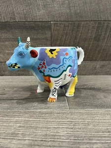 Cow Parade Doodle Vintage Mug Blue 7428 Abstract Art Cup Vintage 2002 Blue Retro - Picture 1 of 12