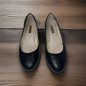 Louise et Cie Women Comfy Eilley Ballet Flats Scalloped Design Black Slip On 7.5 - Picture 1 of 10
