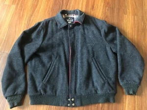 Vintage Woolrich Men's Wool Blend Flannel Lined Plaid USA Harrington Jacket LRG - Picture 1 of 7