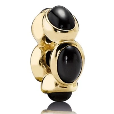 已停产和稀有潘多拉 14K 金玛瑙凸圆形间隔器 - 750802ON — 第 1/4 张图片