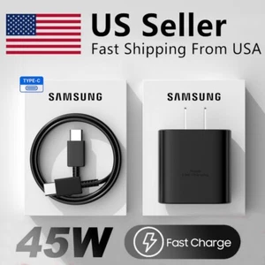 ?45W Super Fast Wall PD Charger+6FT Cable For Samsung Galaxy S20-S24 Note 20 - Picture 1 of 8