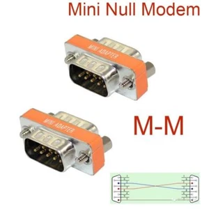 New Mini Null Modem DB9 Male To DB9 Male Plug Adapter Gender Changer Tt - Picture 1 of 3