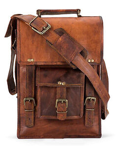 Handmade Leather Vintage Messenger Shoulder Men Satchel Laptop School Briefcase 