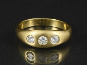 Anillo moderno brillante aprox. 0,36 quilates TW/IF-VVSI 750/- oro amarillo  - Imagen 1 de 9