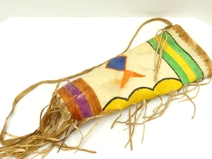 Vintage Native American Sioux Indian Parfleche Quiver Arrow Case Painted Rawhide - Picture 1 of 6
