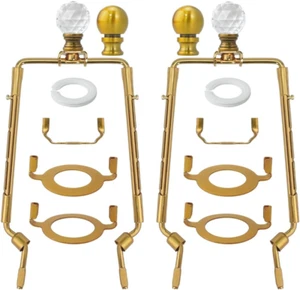 8 9 10 11 Inch Lamp Shade Harp Holder, 2 Set Antique Gold Adjustable Height Harp - Picture 1 of 12