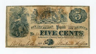 1862 5c Weidman & Colbean - Rothsville, PENNSYLVANIA Merchant Scrip - Image 1 of 2