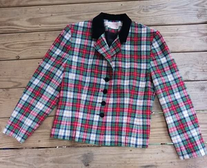 Origanal Pendleton Pure Virgin Wool Plaid Jacket Women's Sz 14 Made in Portland - Picture 1 of 12