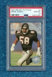 1991 Pro Set #4 Jessie Tuggle PSA 10 gemas como nuevo Pop 1 Falcons - Imagen 1 de 1