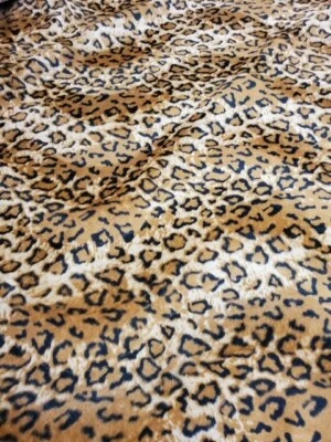 Velboa Gold Jaguar Print Fabric - 58" Wide- Sold by the Yard - Image 1 of 4
