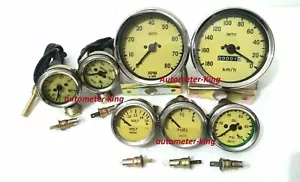 Smiths Gauge Kit Temp+ Oil+ Fuel+ Volt +Oil Temp+Speedometer +Tacho Replica - Foto 1 di 4