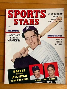 1952, August SPORT STARS Magazine - Rizzuto, Boudreau, Kiner, Rosen VINTAGE! - Picture 1 of 2