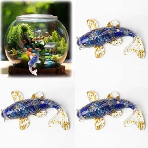 3PCS Resin Koi Fish Crystal Fishes Reiki Healing Crystal Fishbowl Desktop Decor - Picture 1 of 11