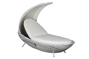 Liegeinsel Crescent Single harkers island wash Polyrattan Sonneninsel Liege - Bild 1 von 1