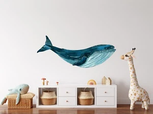 Aqua Buckelwal #3 Wandtattoo abnehmbarer Stoff Wandbild Aufkleber abziehen & kleben - Bild 1 von 4